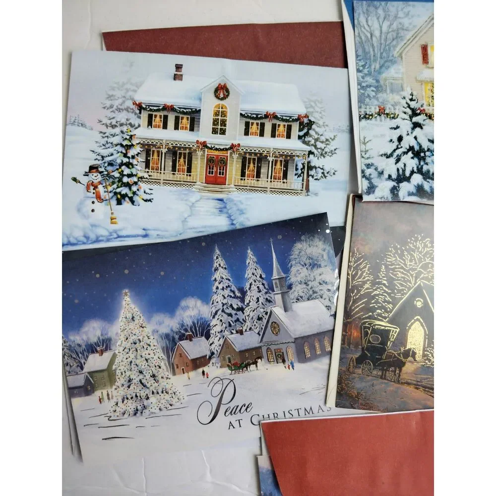 VTG Christmas Collection Greeting Cards Lot of 7 Cottagecore